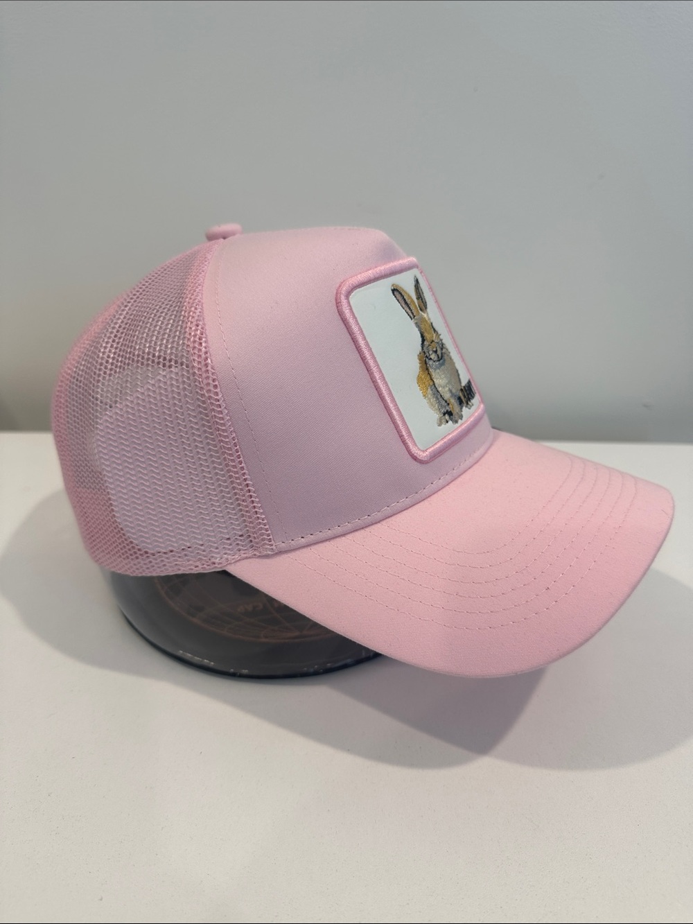 Pink Bunny Patch Trucker Hat Embroidered Rabbit Snapback Cap - Picture 8 of 8